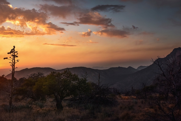 sunset over Big Bend National Park in Texas